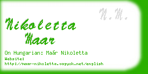 nikoletta maar business card